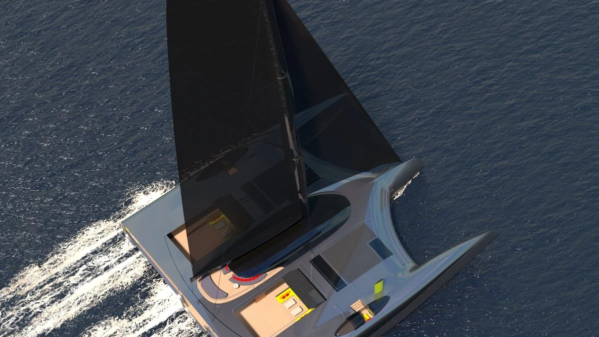 Domus is a 130FT Trimaran Concept With An Aim To Be Completely Emission-free